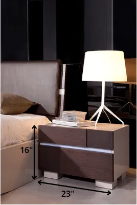16' Brown Oak Nightstand By Homeroots