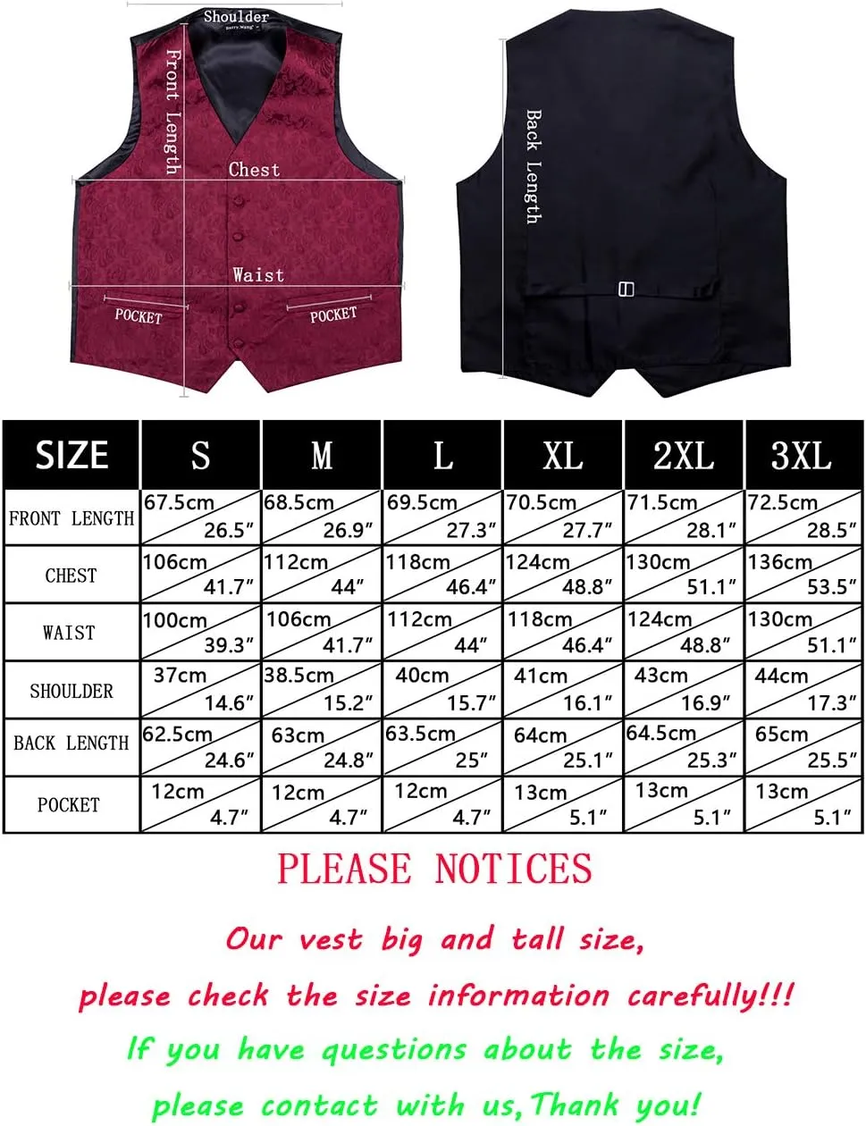 Barry.Wang Mens Suit Vest Paisley/Flower Silk Jacquard Waistcoat Ties Set Formal/Leisure 5PCS