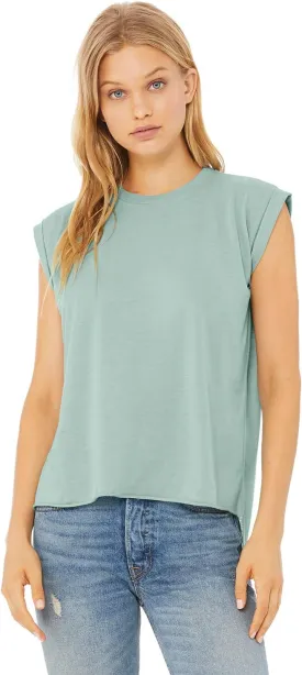 Bella   Canvas Women's Flowy Muscle Tee with Rolled Cuff