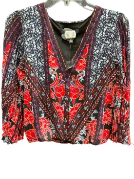 Black & Red Top Long Sleeve White House Black Market, Size Xs