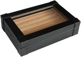 Black Leatherette Cufflink Case & Ring Storage Organizer Jewelry Box for Cufflinks Father's Day Gift