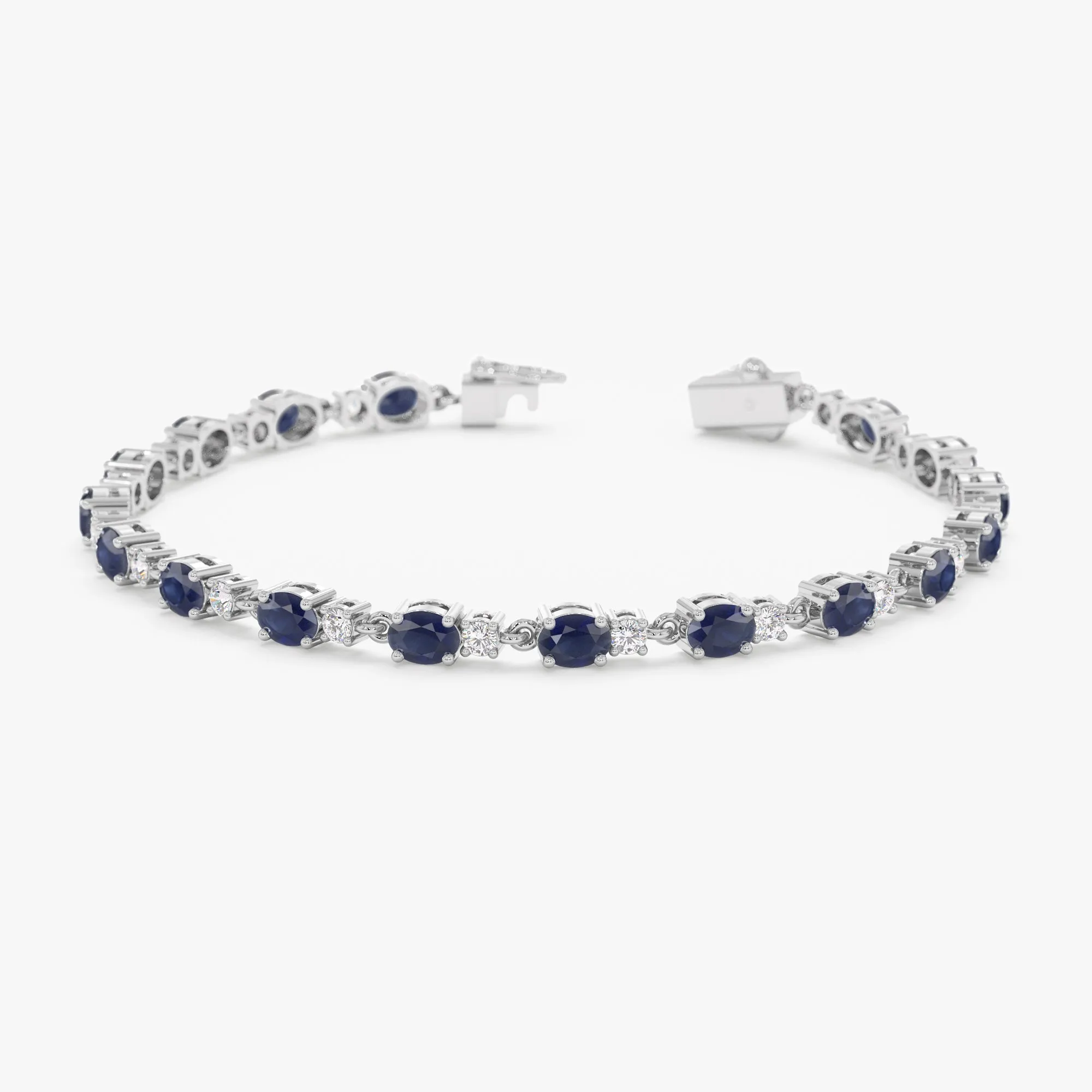Blue Sapphire Diamond Garland Bracelet, Ivy