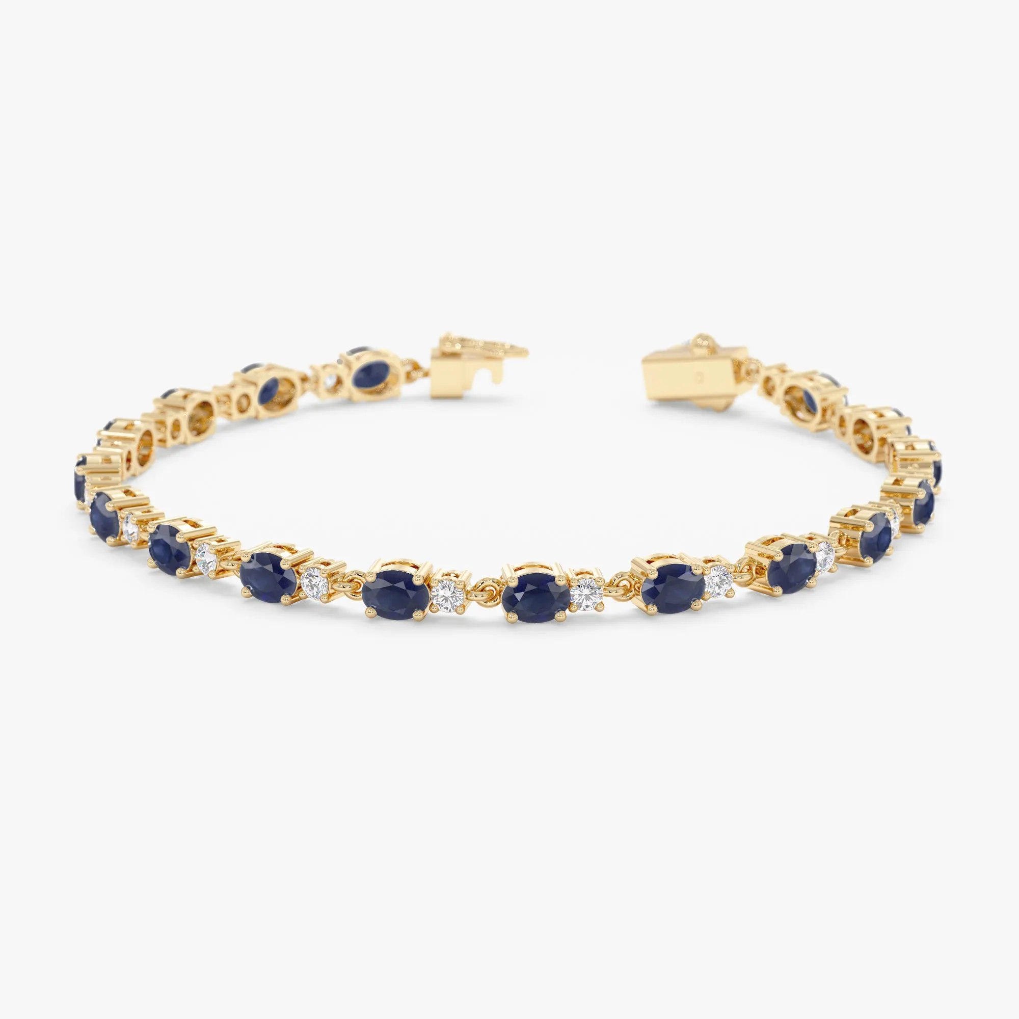 Blue Sapphire Diamond Garland Bracelet, Ivy