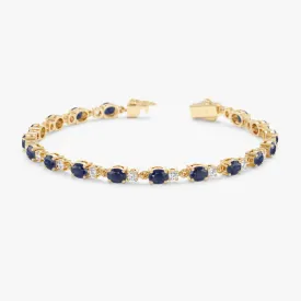 Blue Sapphire Diamond Garland Bracelet, Ivy