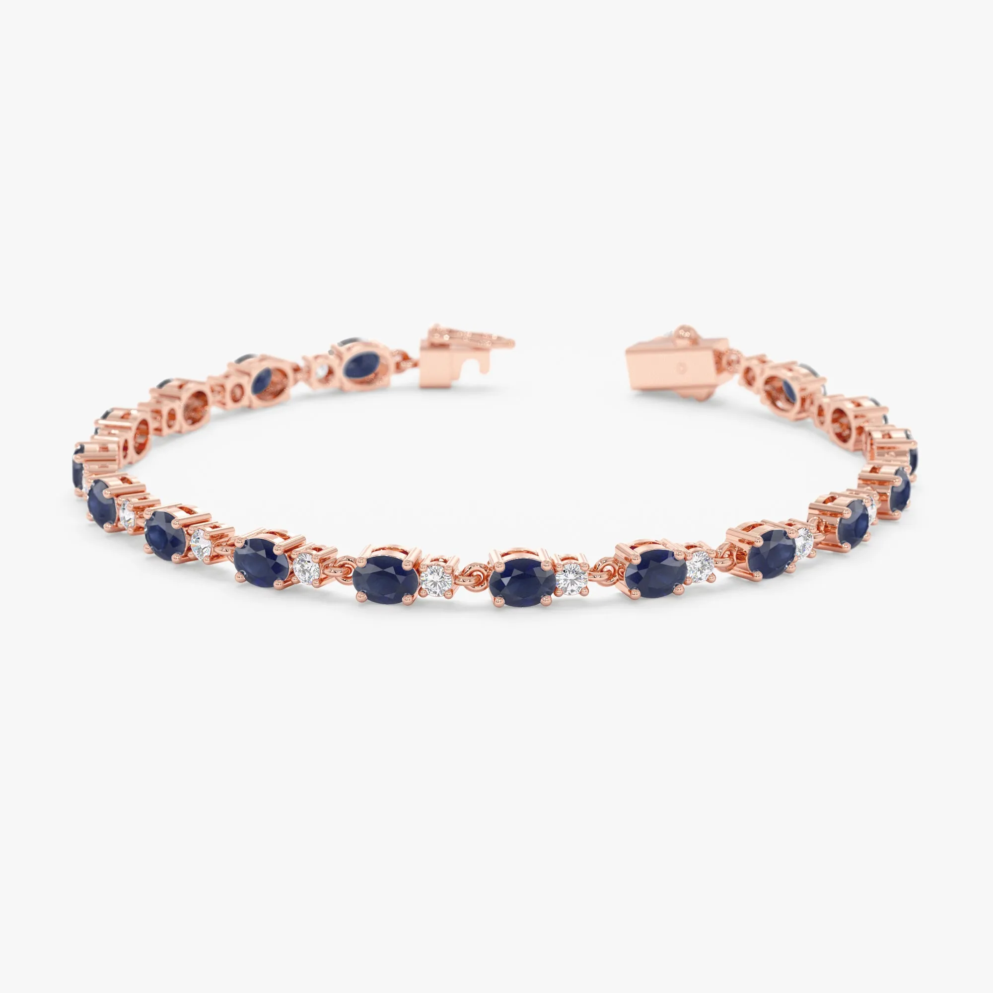 Blue Sapphire Diamond Garland Bracelet, Ivy