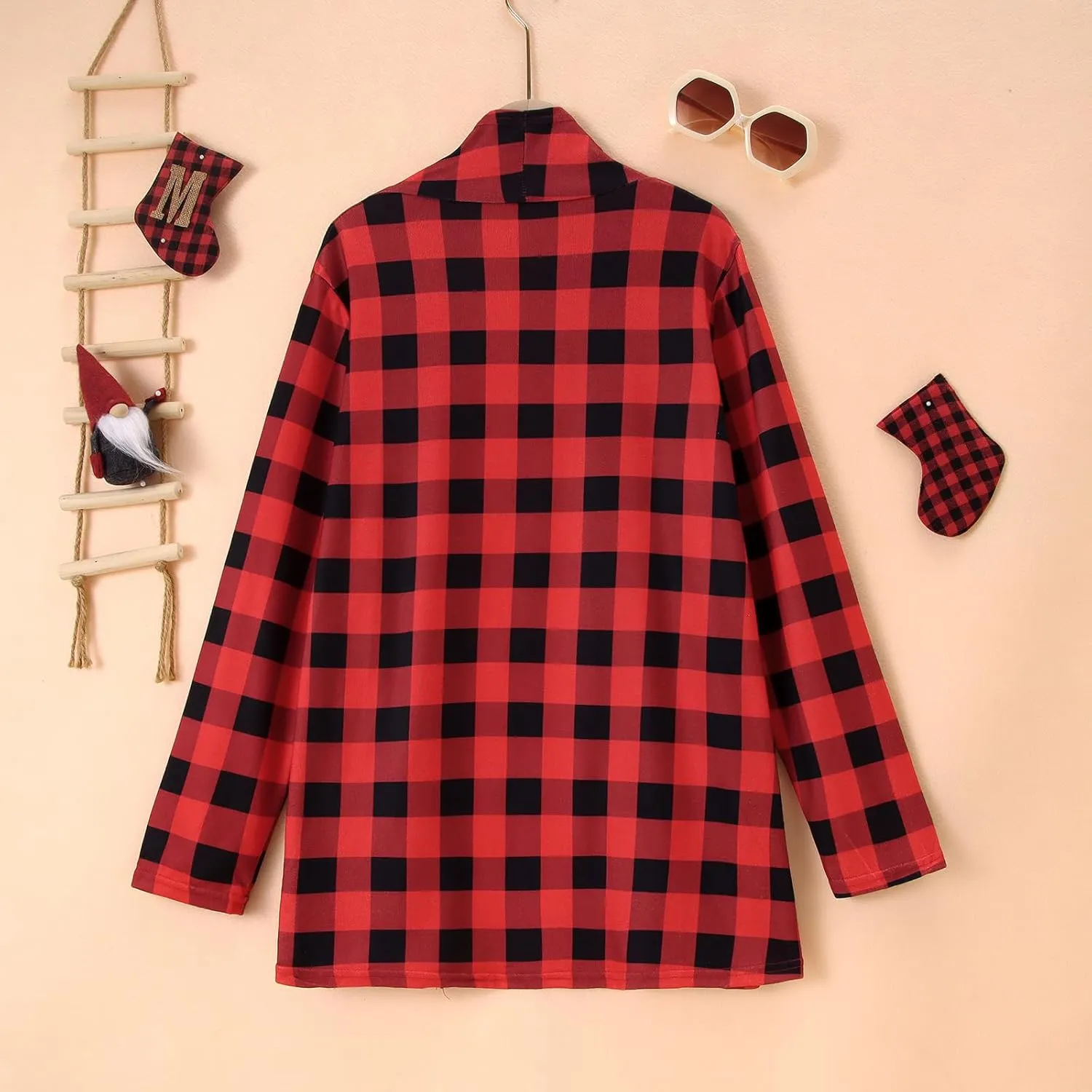 BOUTIKOME Christmas Cardigan for Women Ugly Xmas Tree Sweater Long Sleeve Shirt Front Open Front Plus Size Holiday Tops