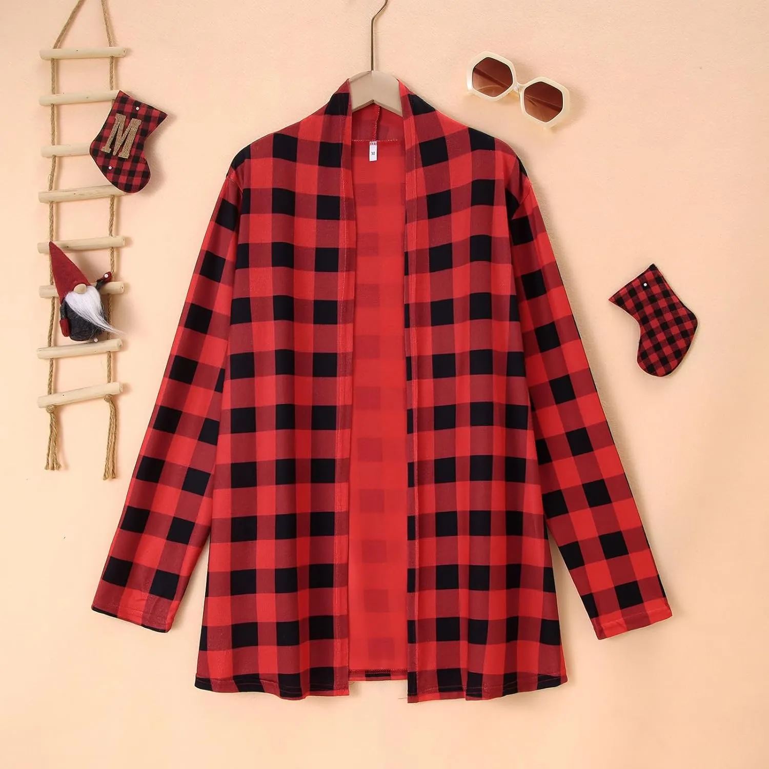 BOUTIKOME Christmas Cardigan for Women Ugly Xmas Tree Sweater Long Sleeve Shirt Front Open Front Plus Size Holiday Tops