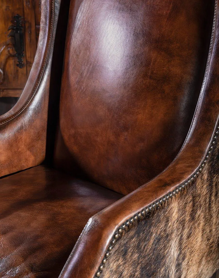 Brindle Cowhide & Leather Accent Chair
