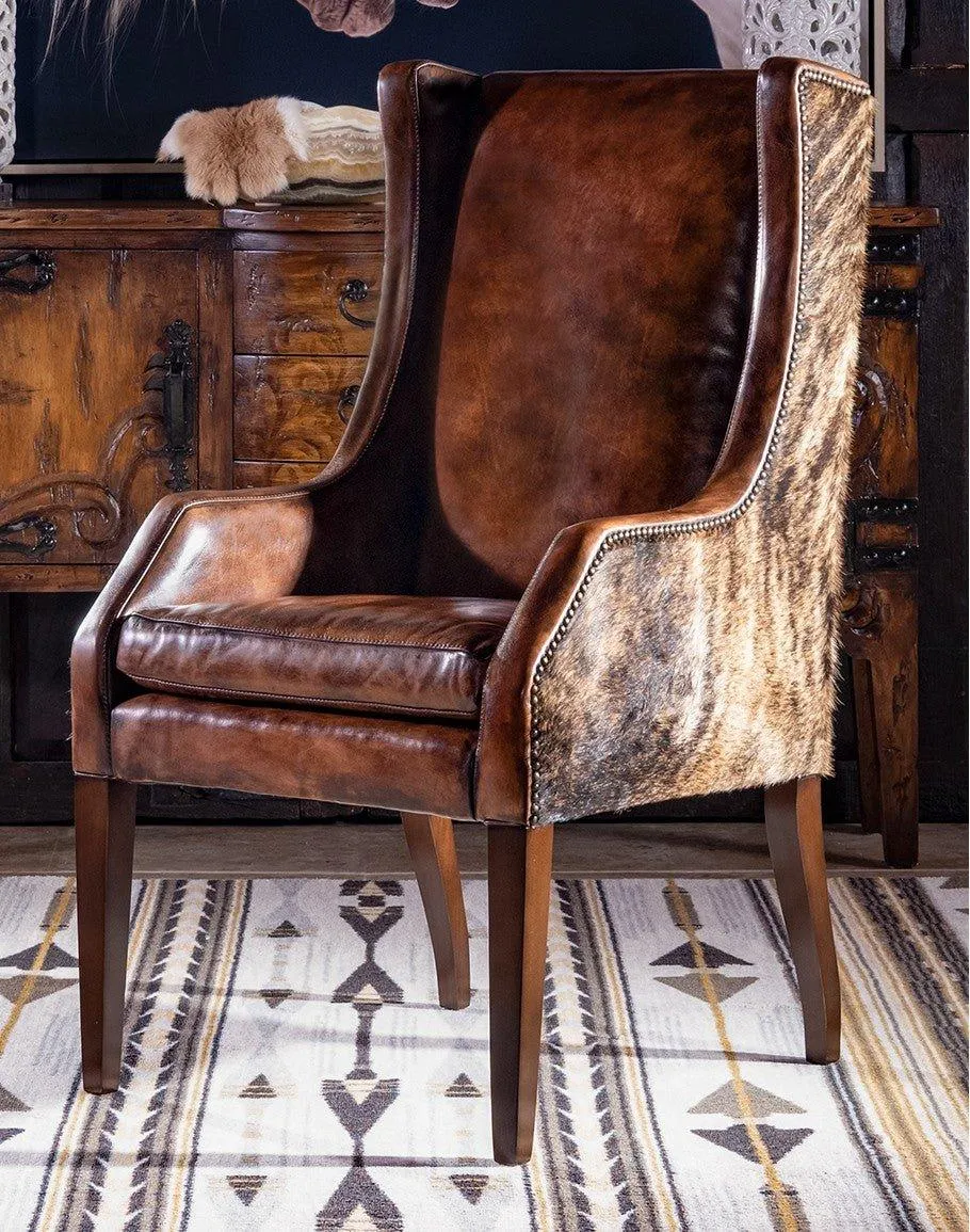 Brindle Cowhide & Leather Accent Chair