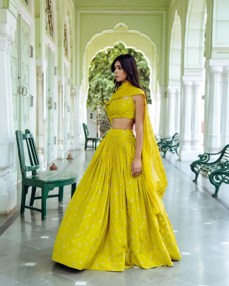 Daffodil Floral Lehenga Set