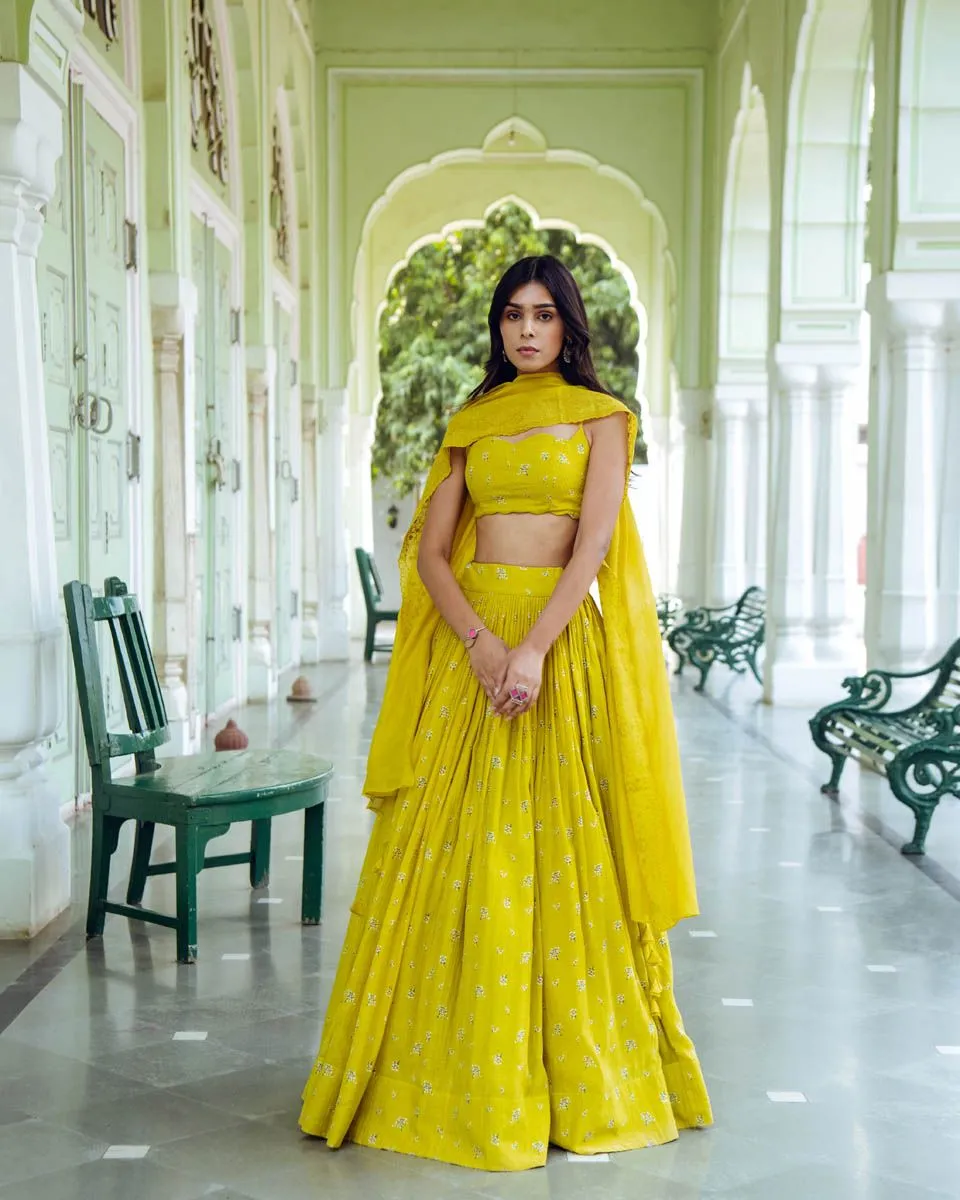 Daffodil Floral Lehenga Set