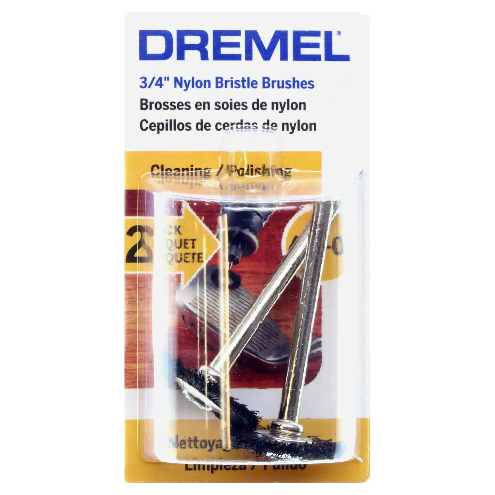 Dremel 403-02 Nylon Bristle 3/4 inch WHEEL Brush - 2pc