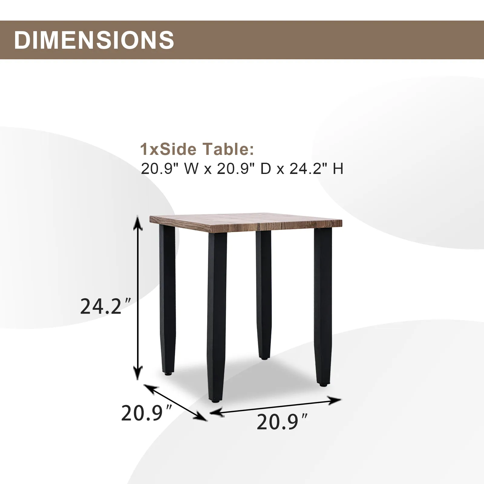 EAGLE PEAK Outdoor Side Table, Wood Grain Top