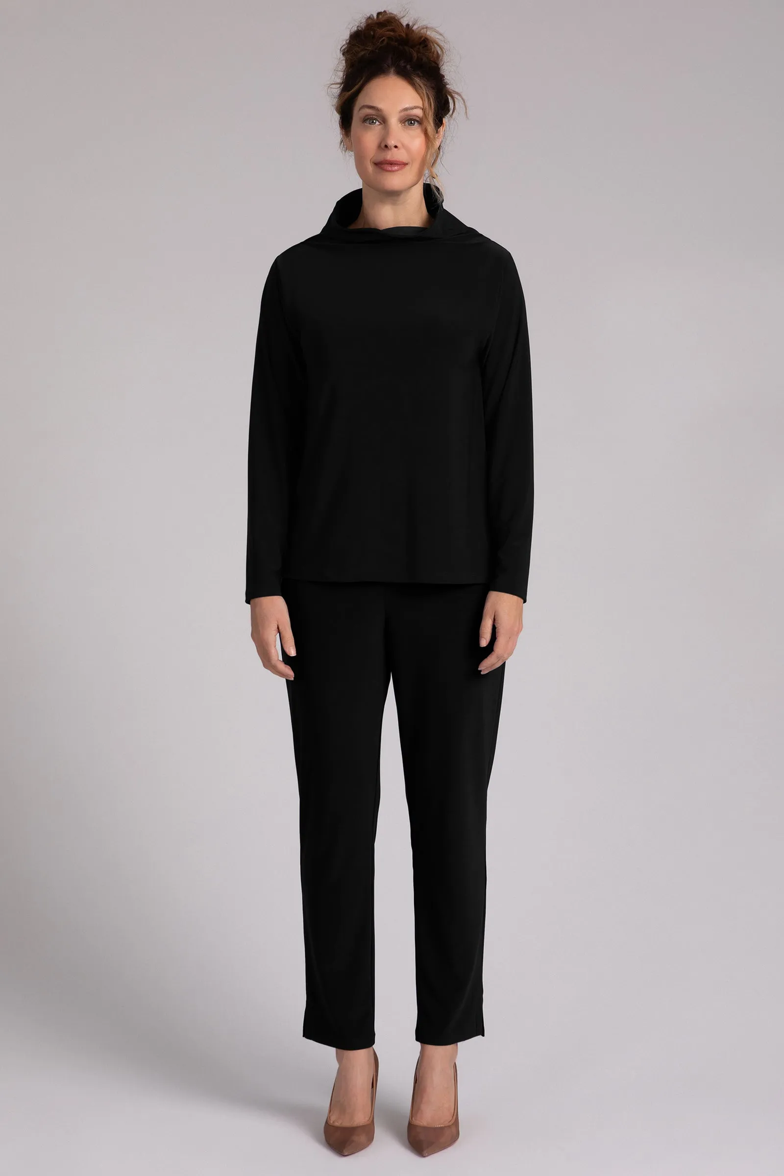 Funnel Neck Top | Black