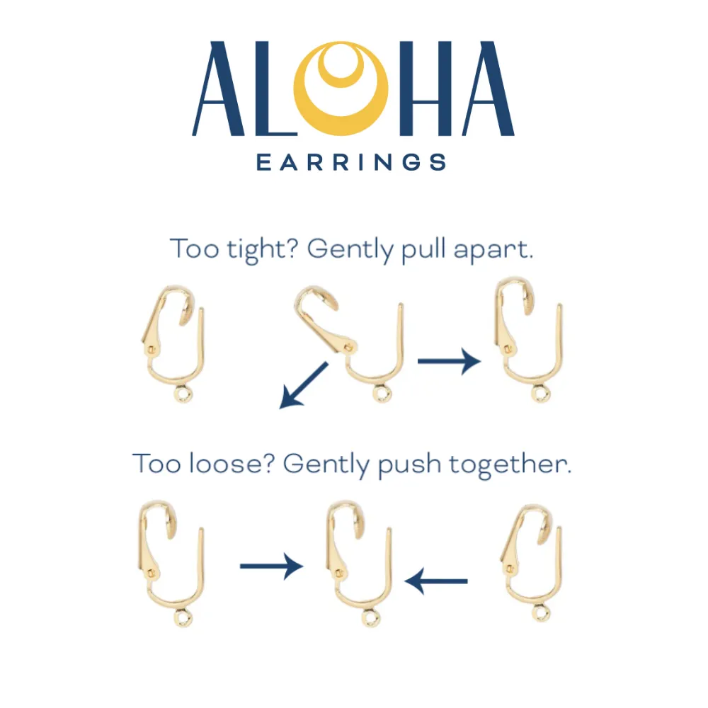Gold Double Drops Clip On Dangling Earrings