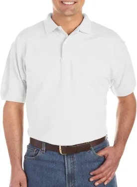 Harbor Bay by DXL Men's Big and Tall Piqu Polo Shirt, Tango Red Heather