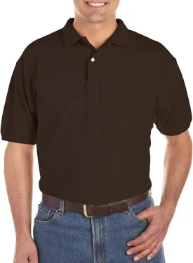 Harbor Bay by DXL Men's Big and Tall Piqu Polo Shirt, Tango Red Heather