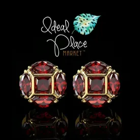 High Polish Metal & Rhinestoned Cufflinks - 6 Styles