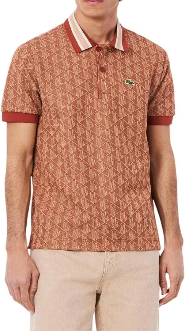 Lacoste Men's Contrast Collar Monogram Polo Shirt