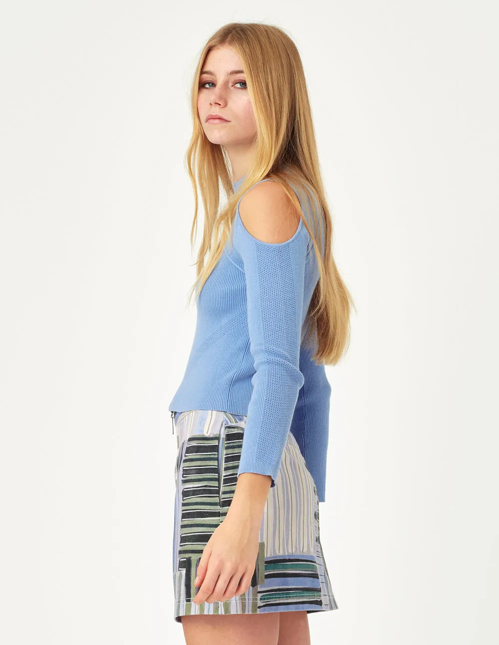 MARK FAST Women Cold-Shoulder Knitted Pullover