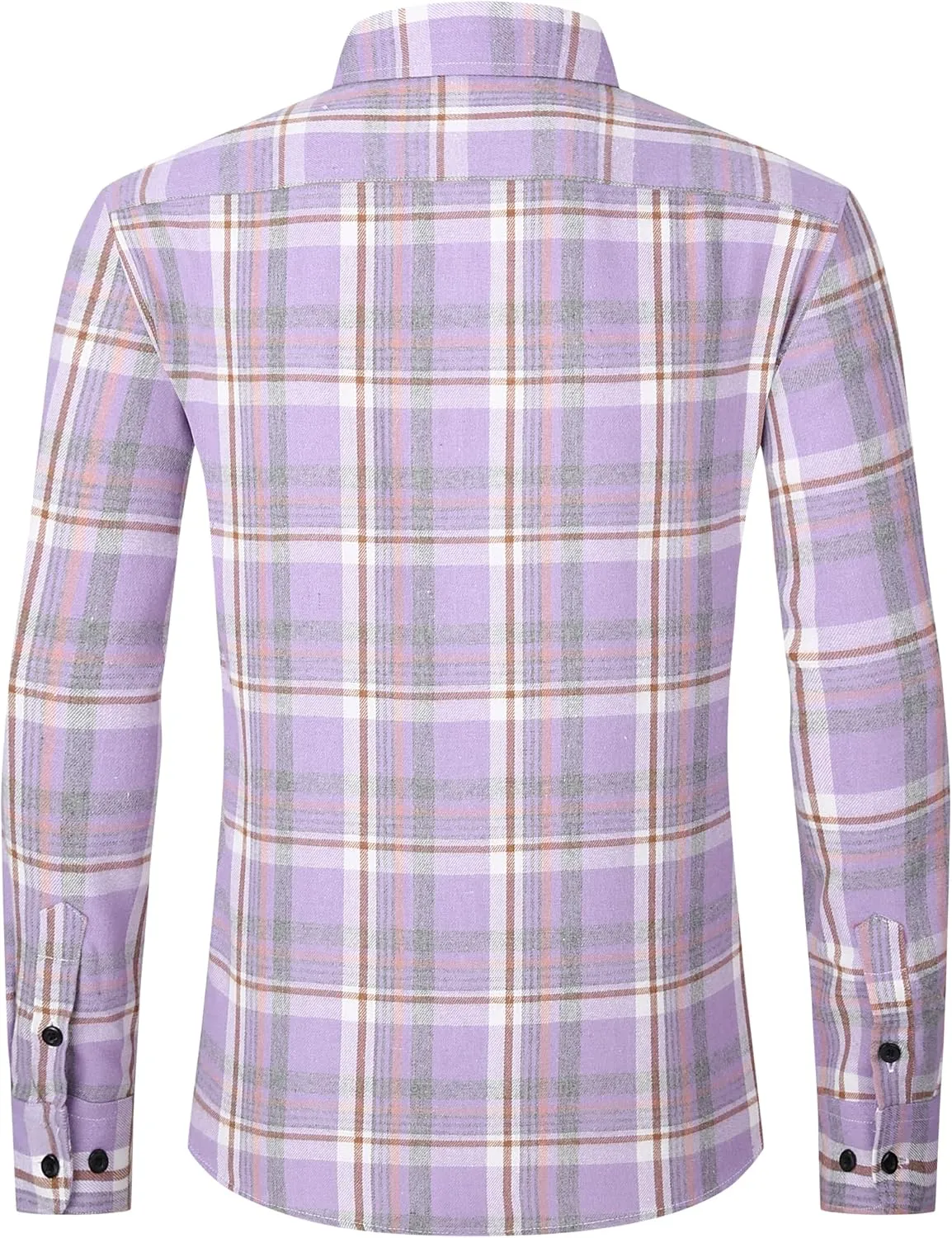 MCEDAR Mens Plaid Flannel Shirts-Long Sleeve Casual Button Down Slim Fit Outfit for Camp Hanging Out or Work