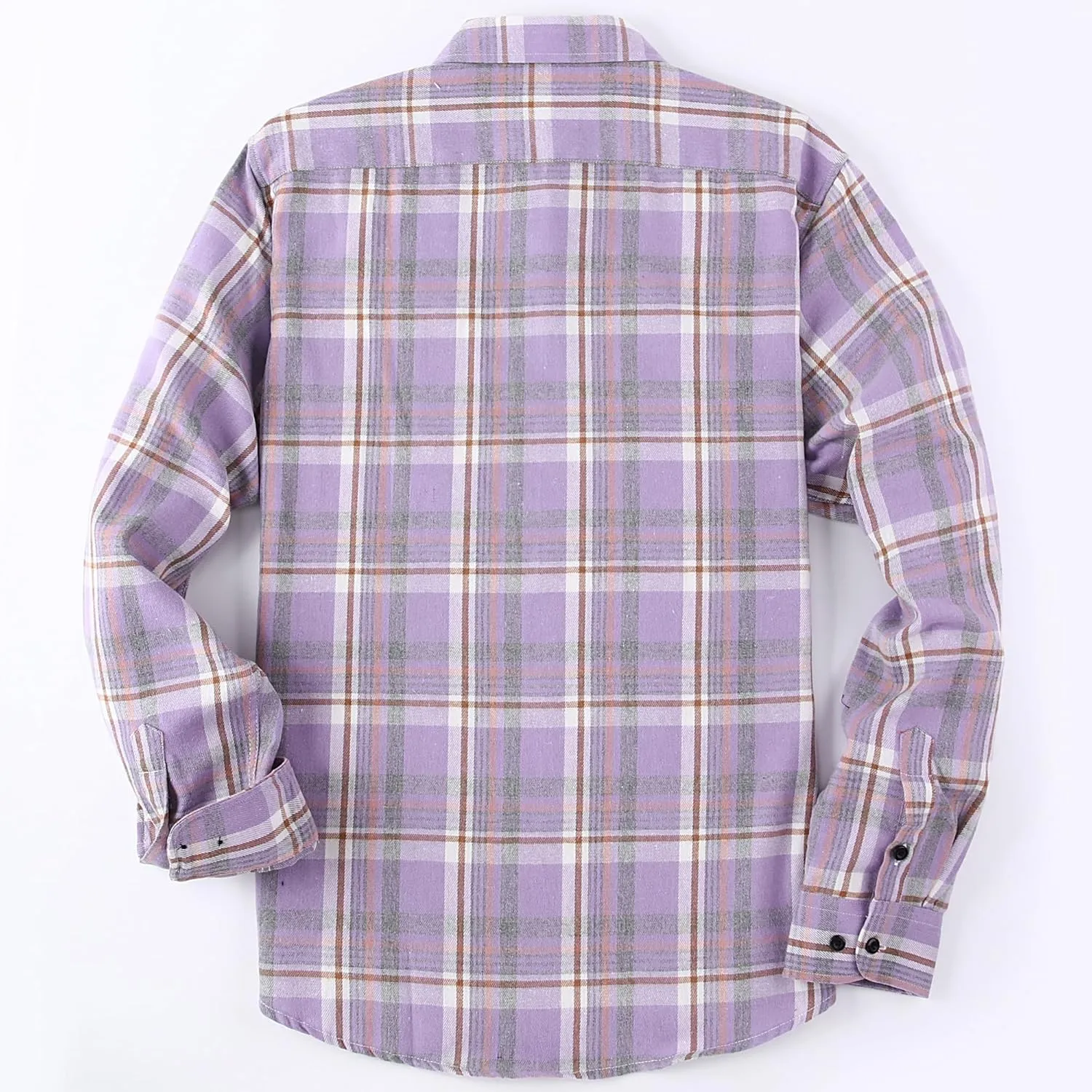 MCEDAR Mens Plaid Flannel Shirts-Long Sleeve Casual Button Down Slim Fit Outfit for Camp Hanging Out or Work