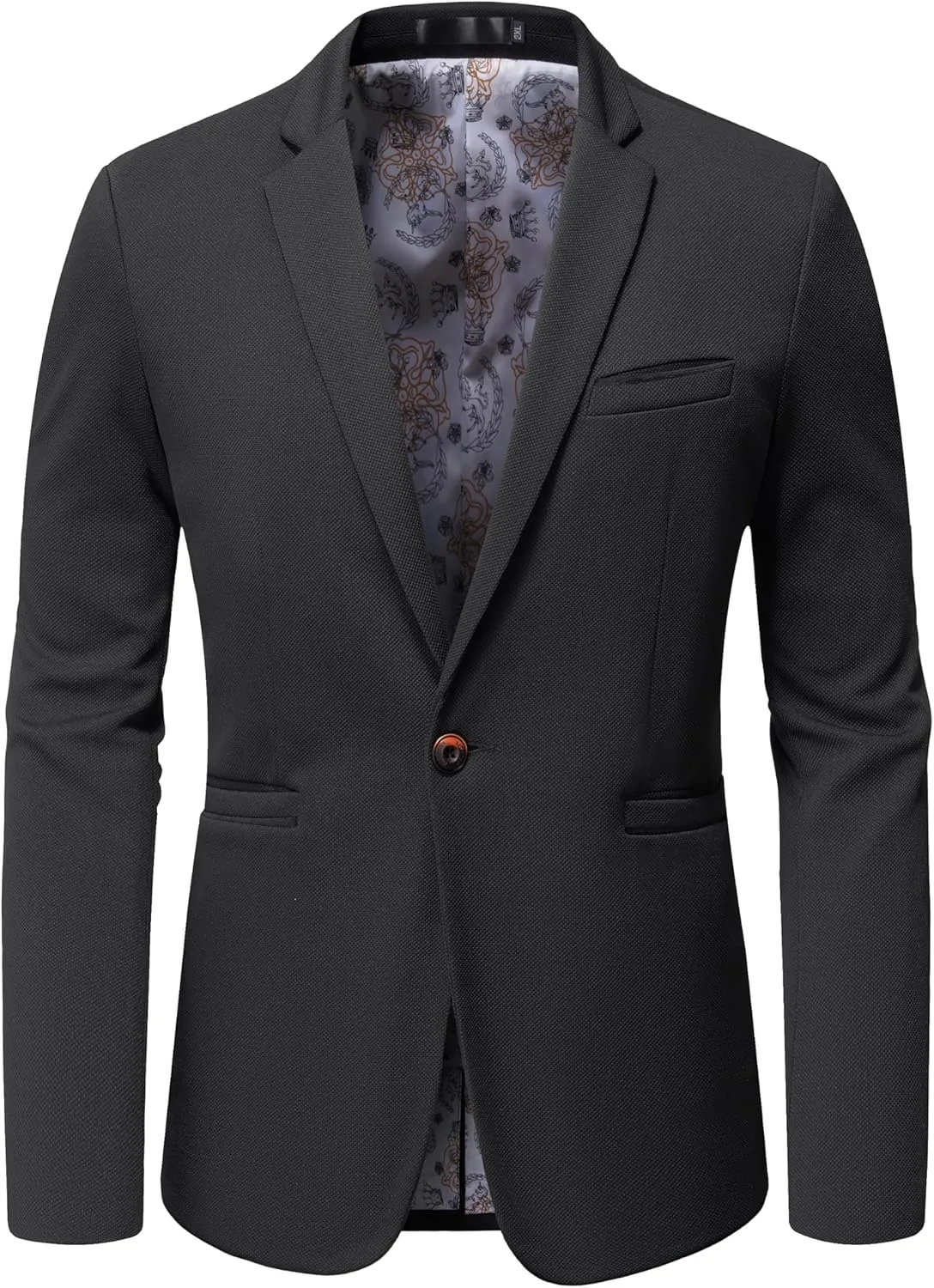 Men's Blazer Lightweight Casual Solid One Button Slim Fit Sport Coat