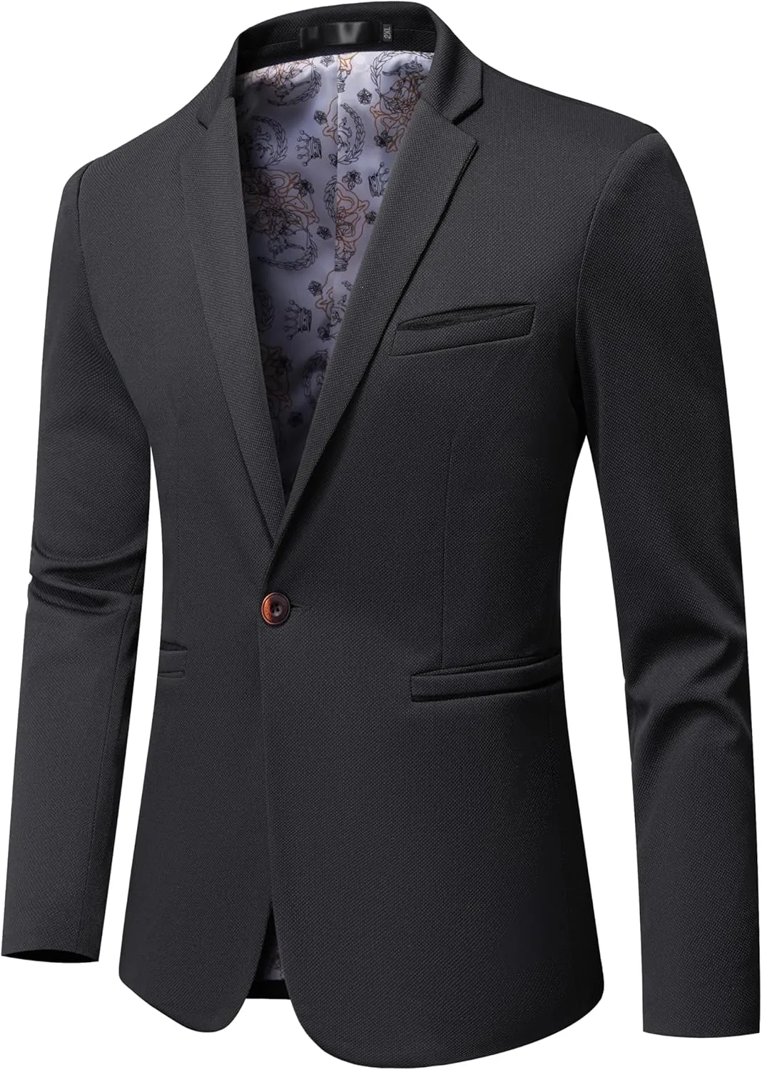 Men's Blazer Lightweight Casual Solid One Button Slim Fit Sport Coat
