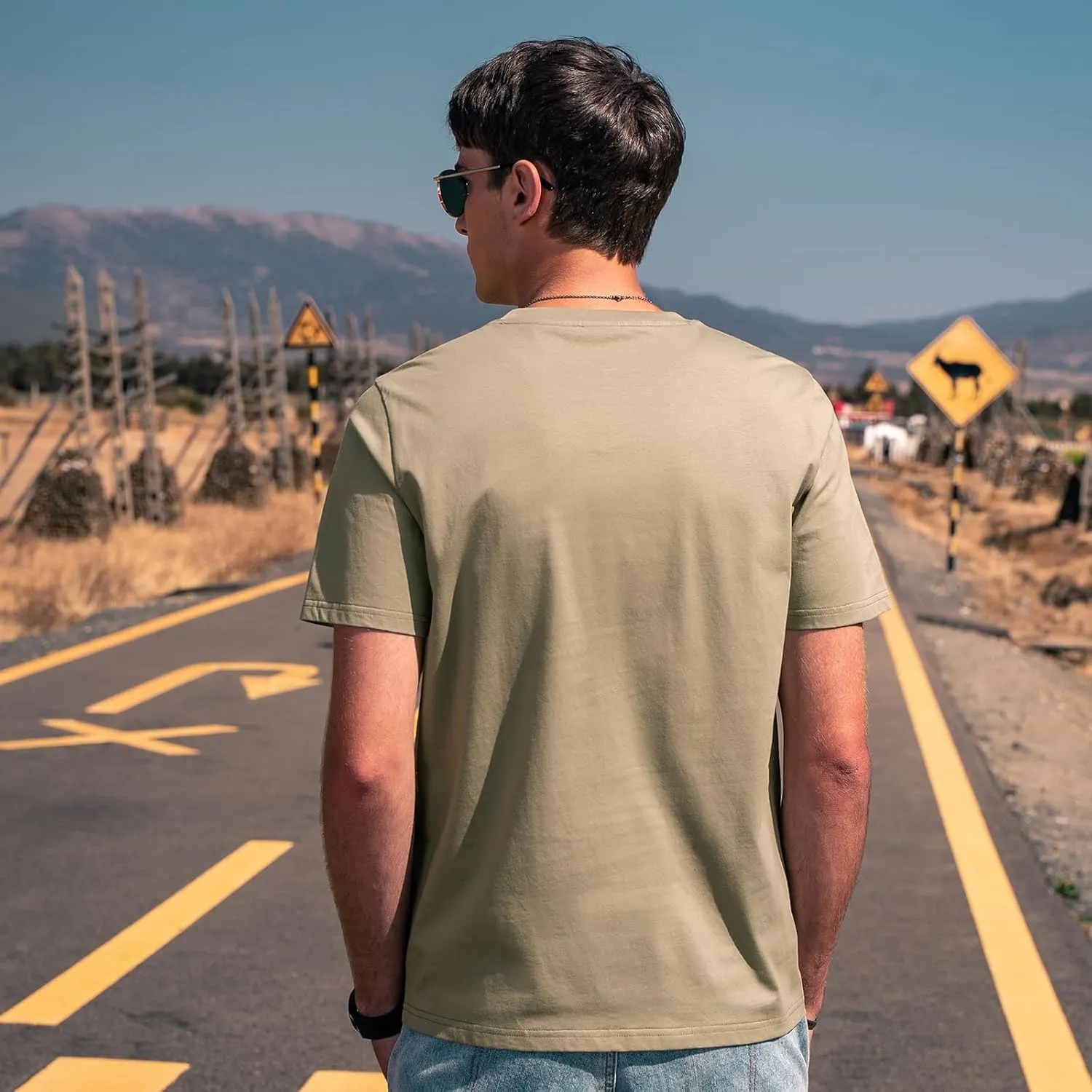 Men's Ice Silk T-Shirt, Quick Dry Casual Shirt, Classic Men's Solid Color T-Shirt