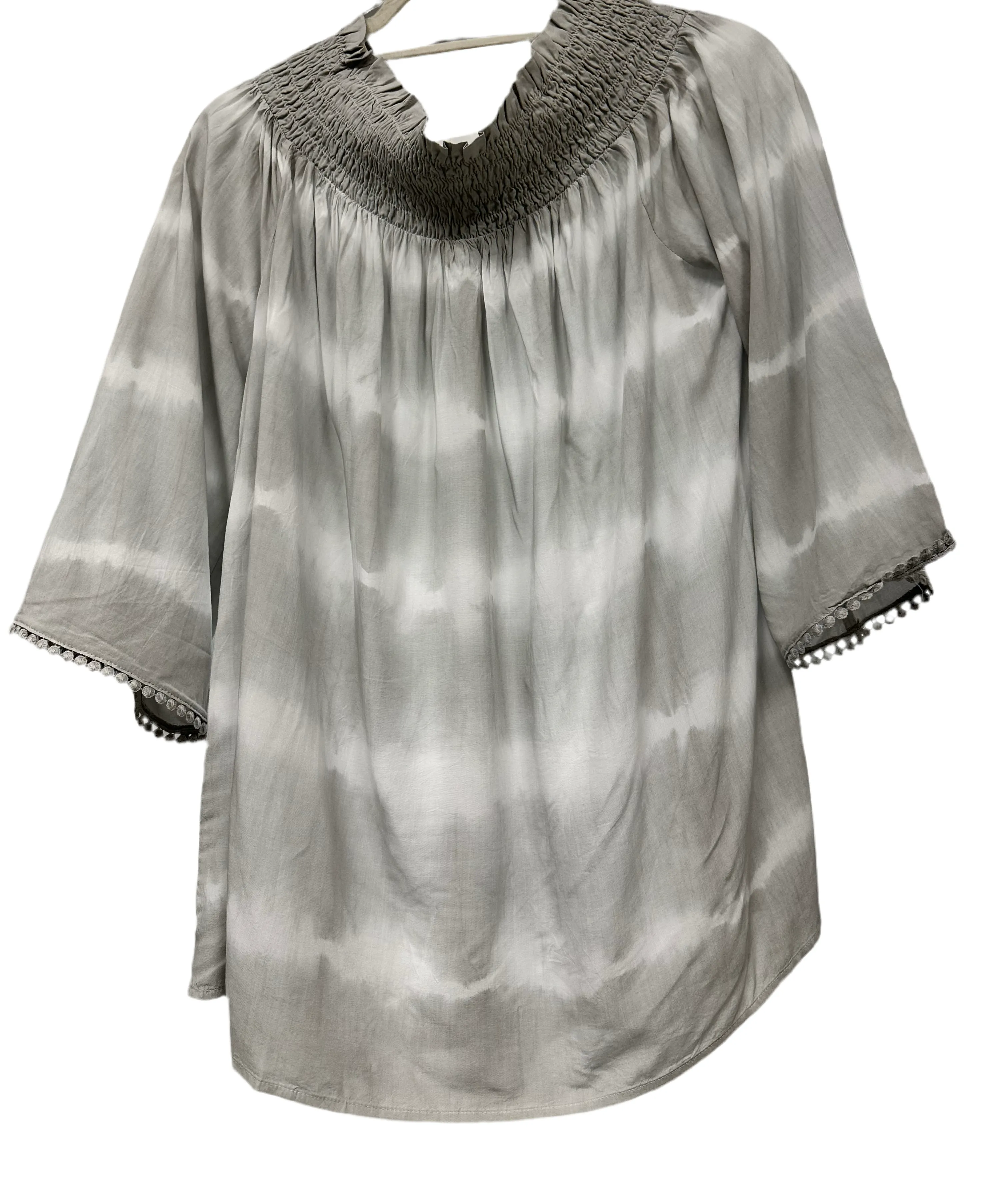Misty Gray Off Shoulder Top
