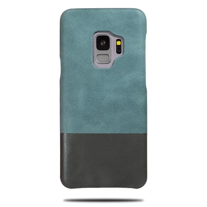 Ocean Blue & Pebble Gray Samsung Galaxy S9 Leather Case
