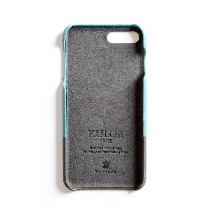 Ocean Blue & Pebble Grey iPhone 8 Plus / iPhone 7 Plus Leather Case