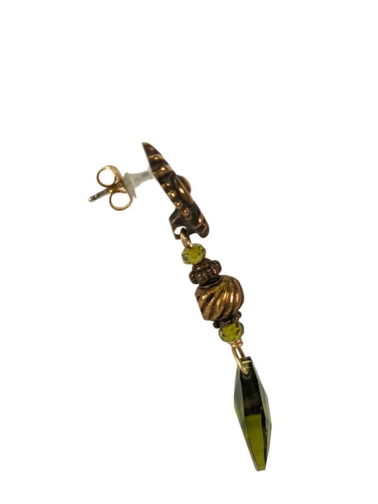 R brass stone earrings retail $215