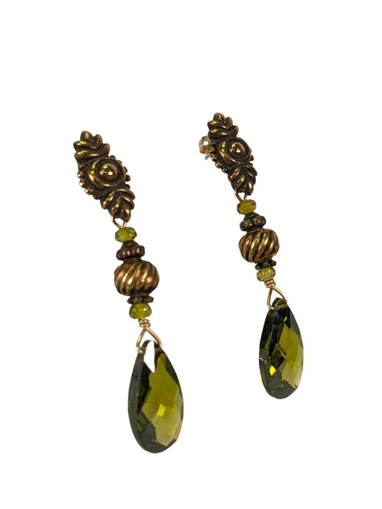 R brass stone earrings retail $215