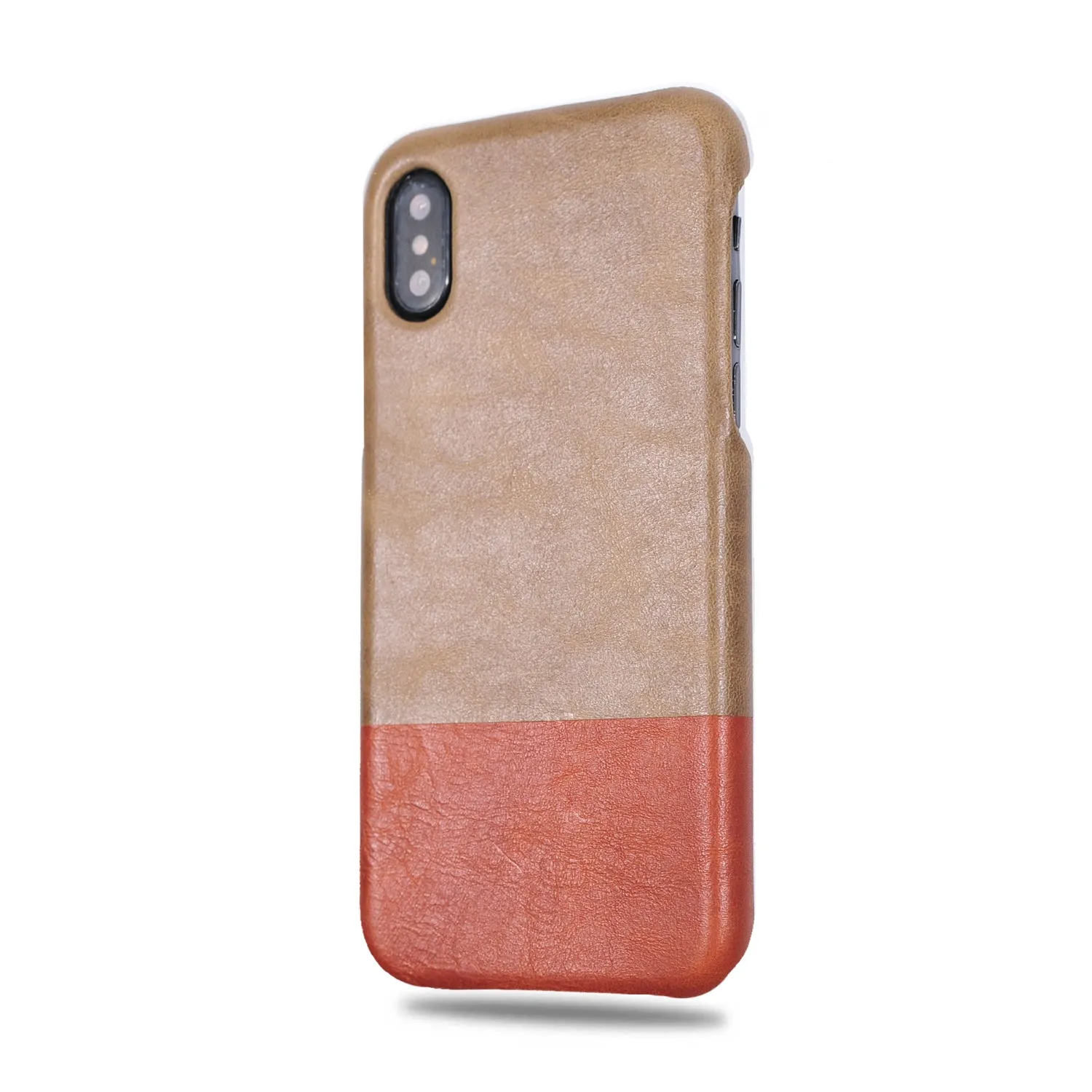 Sage Green & Walnut Brown iPhone Xs Max Leather Case