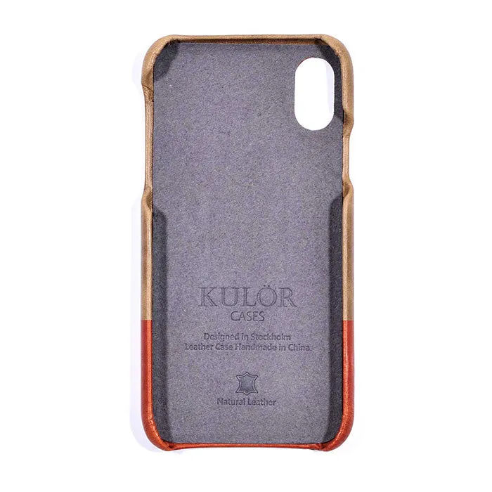 Sage Green & Walnut Brown iPhone Xs Max Leather Case