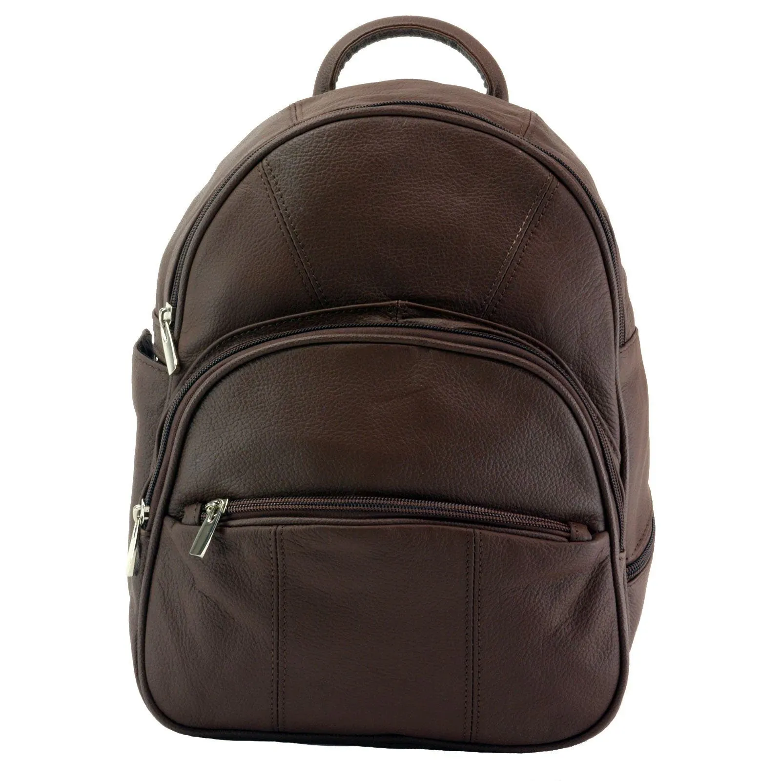 Sling Strap Multiple Pockets Organizer Leather Backpack