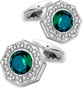 Sogee Crystal Cufflinks for Men Blue/Green/Pink/Purple/Red/White/Colorful Real Gold Plated Elegant Mens Cuff Links for Wedding Party Unique Gift
