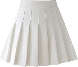 TONCHENGSD Women's High Waist Pleated Mini Skirt Skater Tennis Skirt