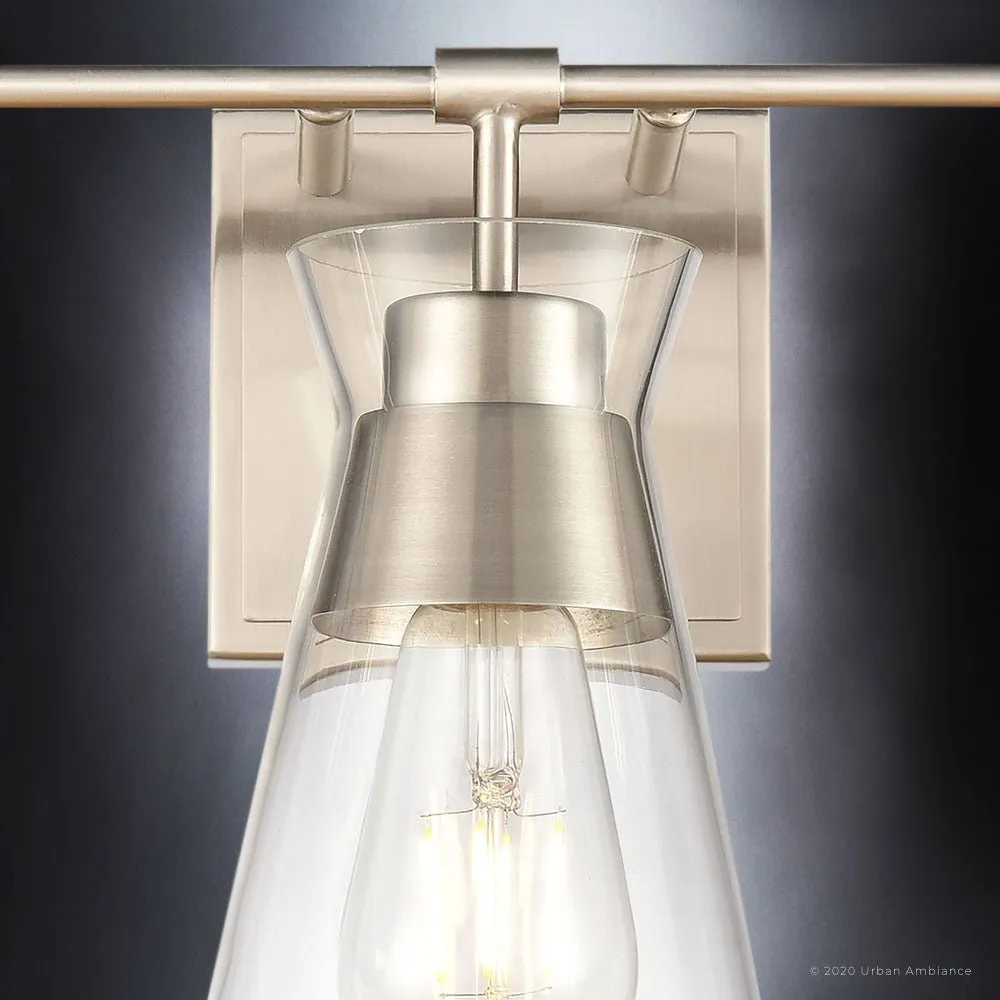 UEX2562 Modern Bath Light 9''H x 22''W, Satin Nickel Finish, Flagstaff Collection
