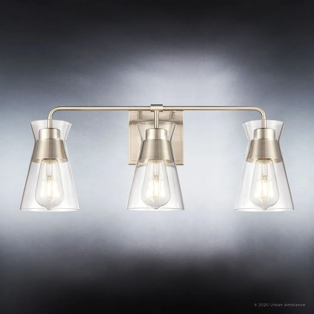 UEX2562 Modern Bath Light 9''H x 22''W, Satin Nickel Finish, Flagstaff Collection