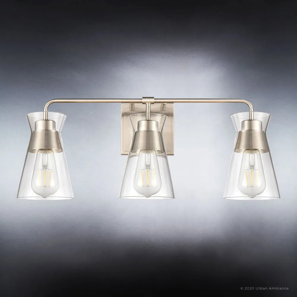 UEX2562 Modern Bath Light 9''H x 22''W, Satin Nickel Finish, Flagstaff Collection