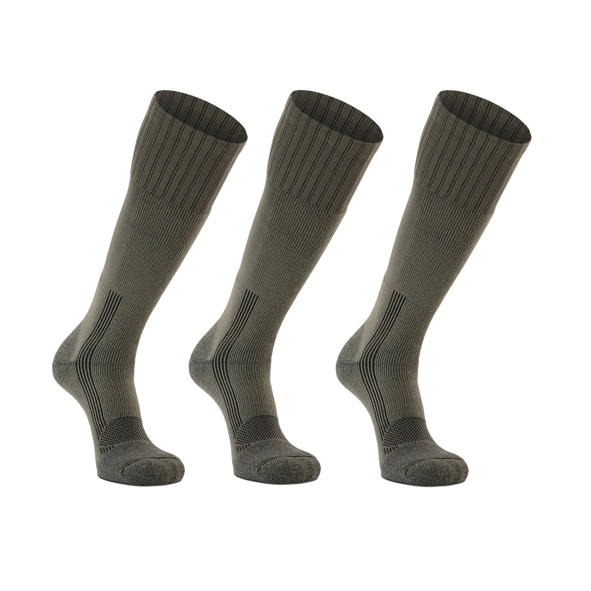 Wick Dry Maximum Medium Weight Mid-Calf Boot Military Sock Bundle - 3 Pack