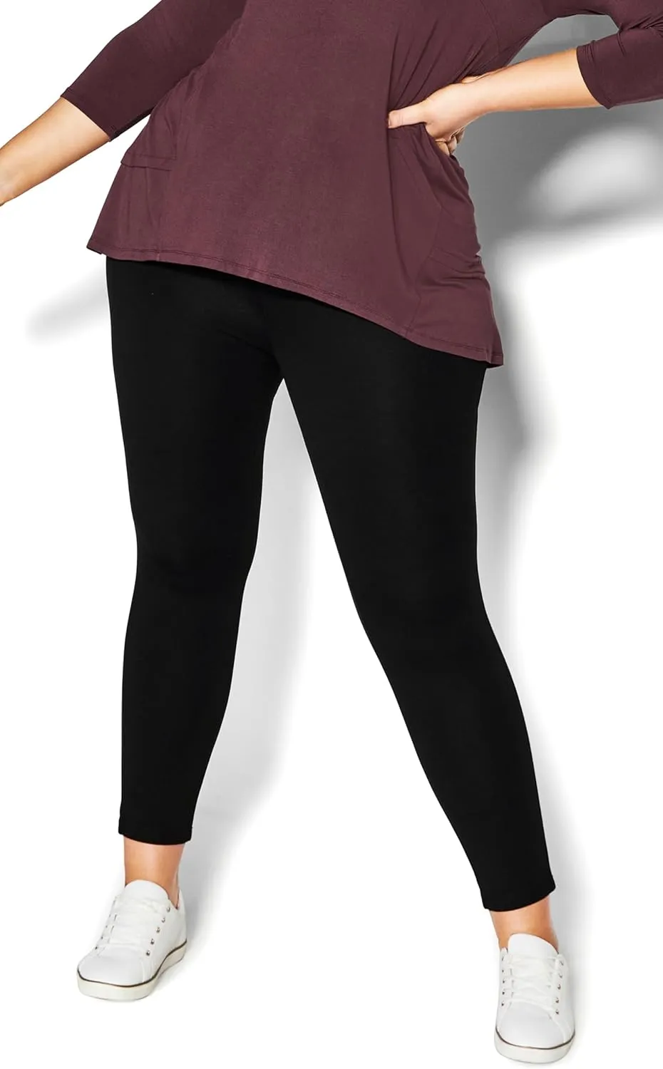 Women's Plus Size Pull on Ponte Pant Black