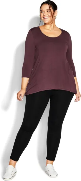 Women's Plus Size Pull on Ponte Pant Black