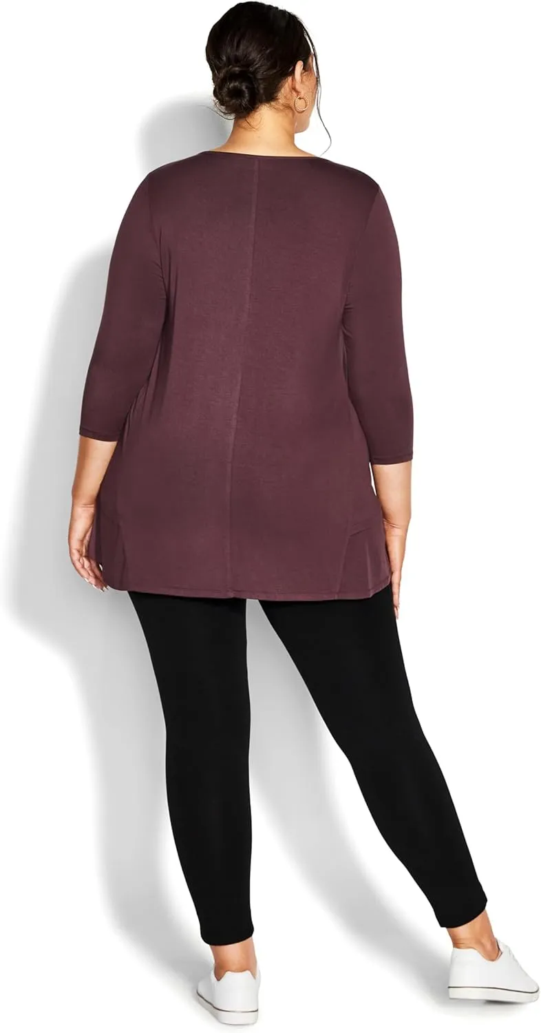 Women's Plus Size Pull on Ponte Pant Black