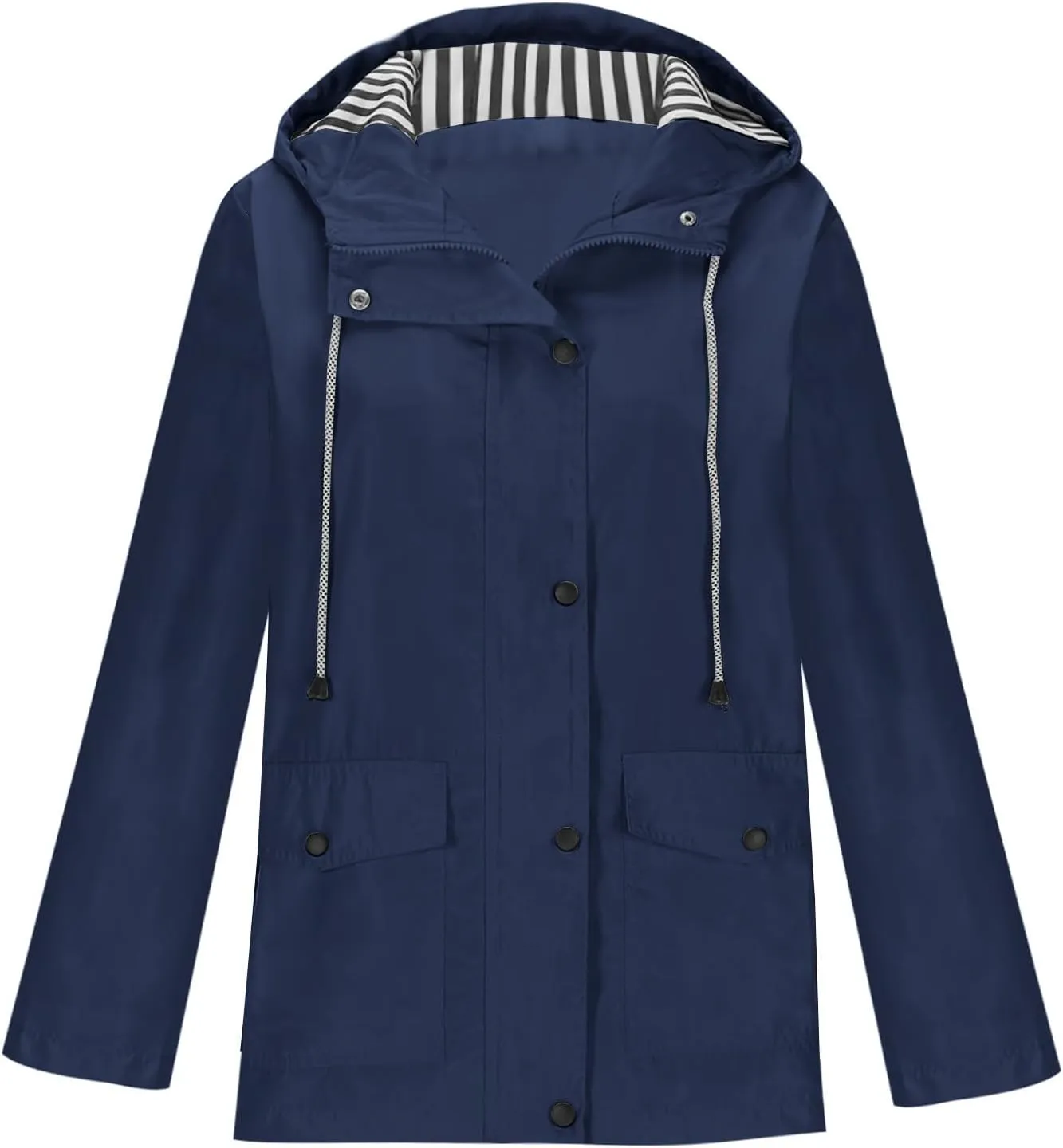 Women's Rain Jacket with Hood Packable Waterproof Rain Coats Oversized Travel Raincoats Windbreaker with Pockets