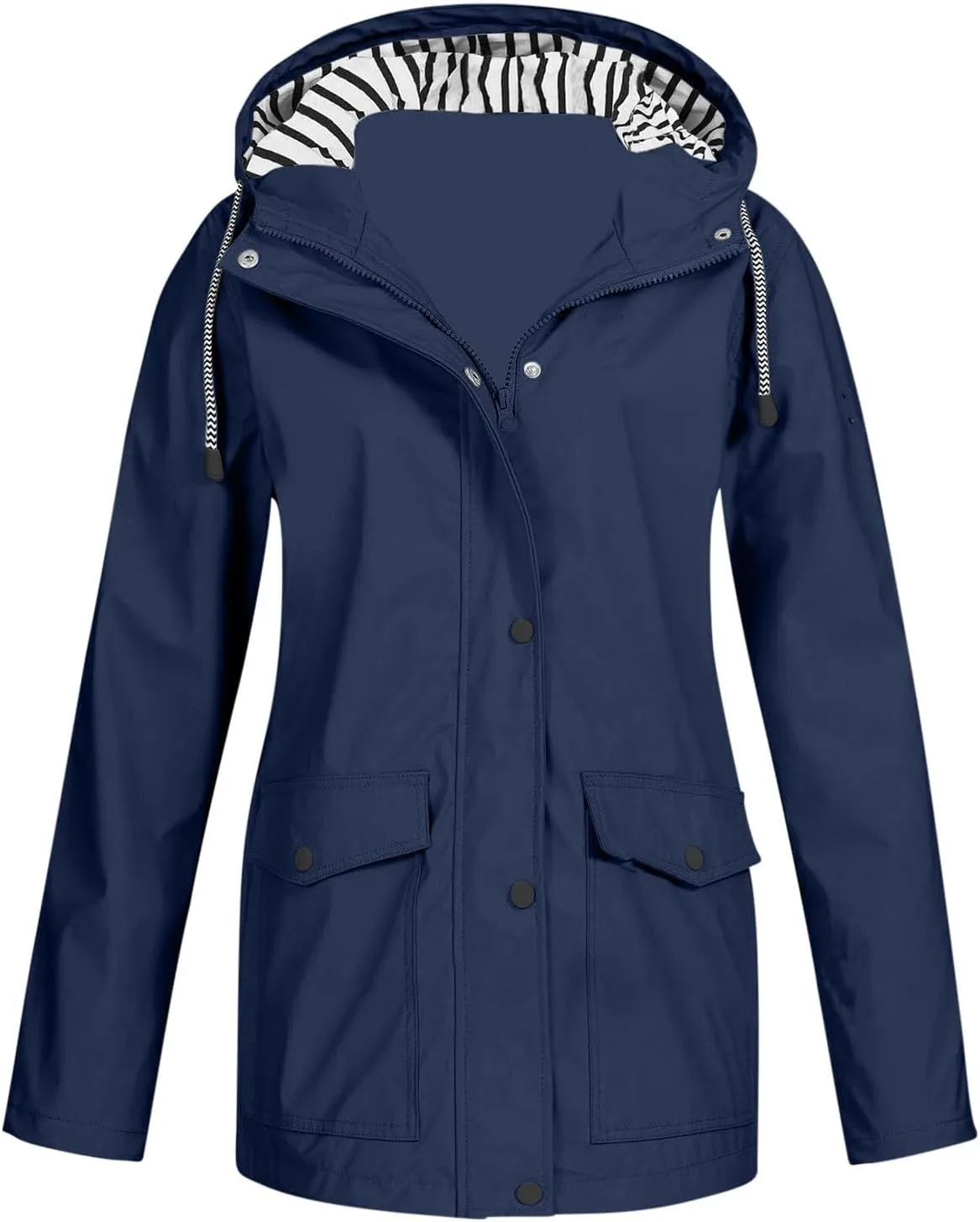 Women's Rain Jacket with Hood Packable Waterproof Rain Coats Oversized Travel Raincoats Windbreaker with Pockets